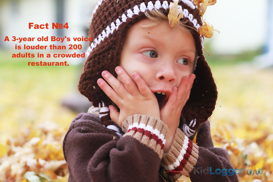 A 3-year old Boy's voice is louder than 200 adults in a crowded restaurant.